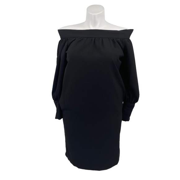 Strut & Bolt Dresses & Skirts - Strut & Bolt NWT Off The Shoulder Black Dress Chain Faux Pearl Large